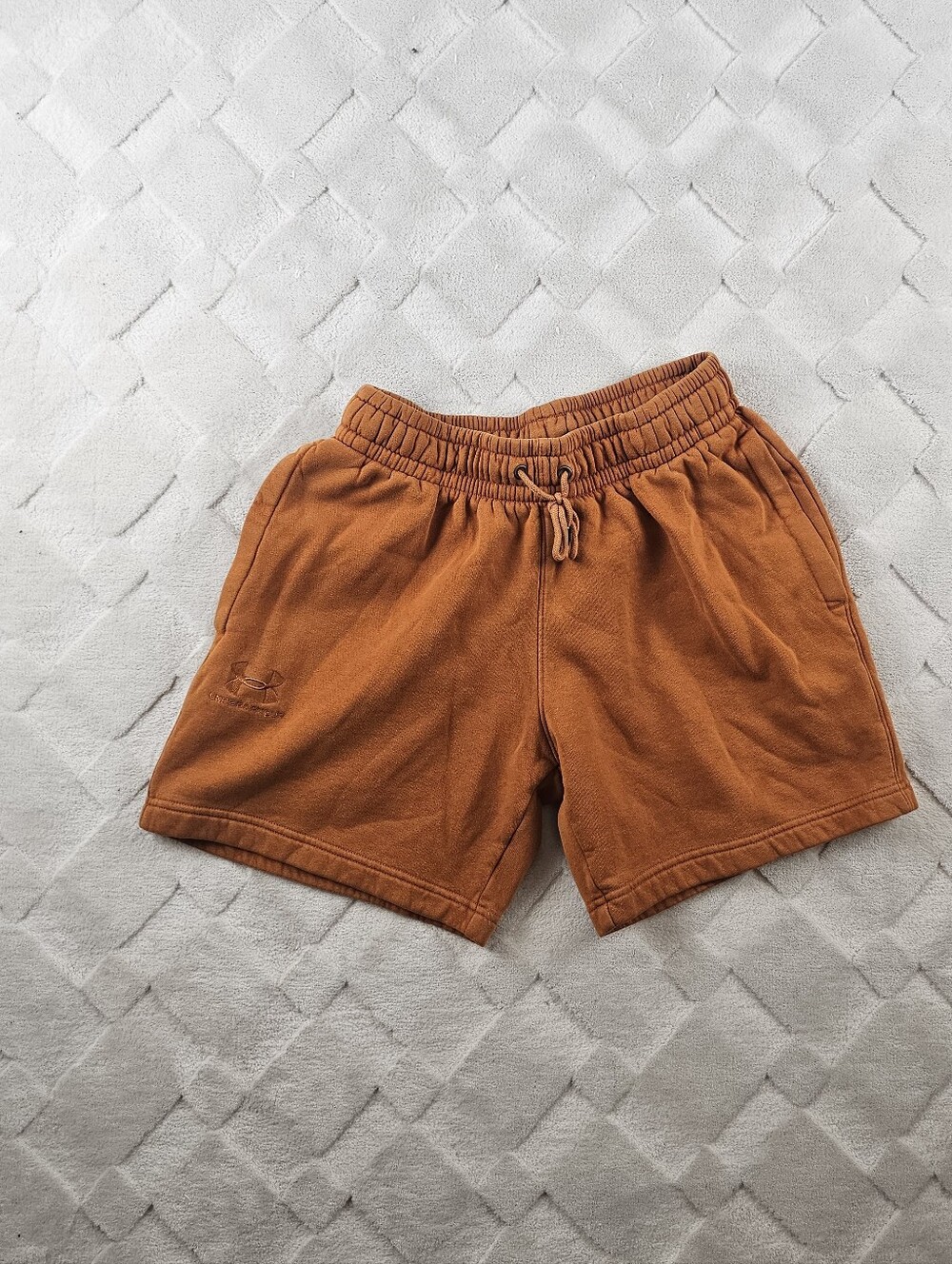 Under Armour Playback Essential Fleece Sweat Shorts Mens Medium Rust Orange